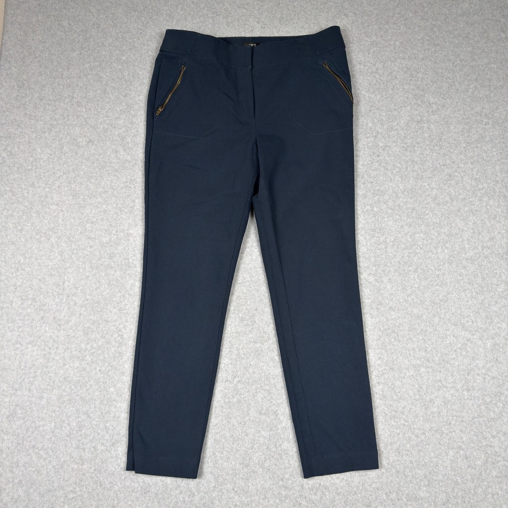 LOFT Marisa Skinny Pants Blue Sz 8 Stretch Trousers Preppy Office Career